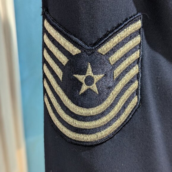 Men's Navy Double-Breasted Military Vintage Blazer - Picture 5 of 16